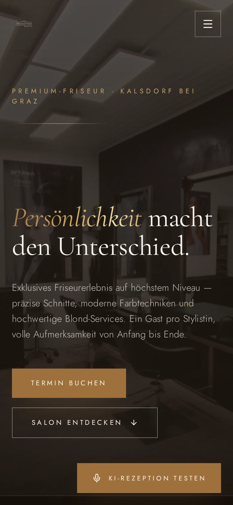 Smartphone-Ansicht der Website Art & Style by Natascha